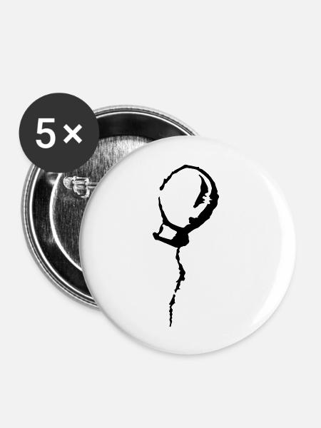 ballon - Buttons groß 56 mm (5er Pack) - Weiß