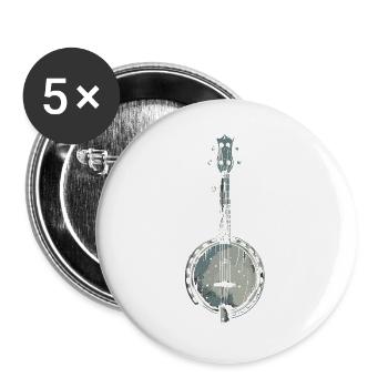 Banjo Graphics - Buttons large 2.2''/56 mm (5-pack) - white - Front
