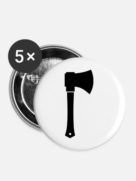 Axt - Buttons groß 56 mm (5er Pack) - Weiß