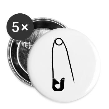 Sicherheitsnadel - Buttons groß 56 mm (5er Pack) - Weiß - Vorne