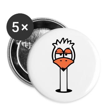 Bird Ground Hole Annoyed Tired Angry Frustrated - Buttons large 2.2''/56 mm (5-pack) - white - Front