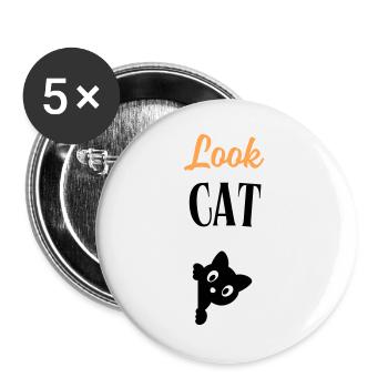 Look Cat - Buttons large 2.2''/56 mm (5-pack) - white - Front