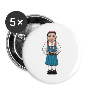 Bäcka costume people - Buttons large 2.2''/56 mm (5-pack) - white - Front