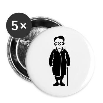 Grandma Senior - Buttons large 2.2''/56 mm (5-pack) - white - Front
