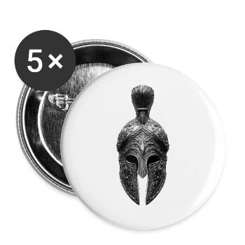 Spartan Helmet Warrior Gladiator - Buttons large 2.2''/56 mm (5-pack) - white - Front