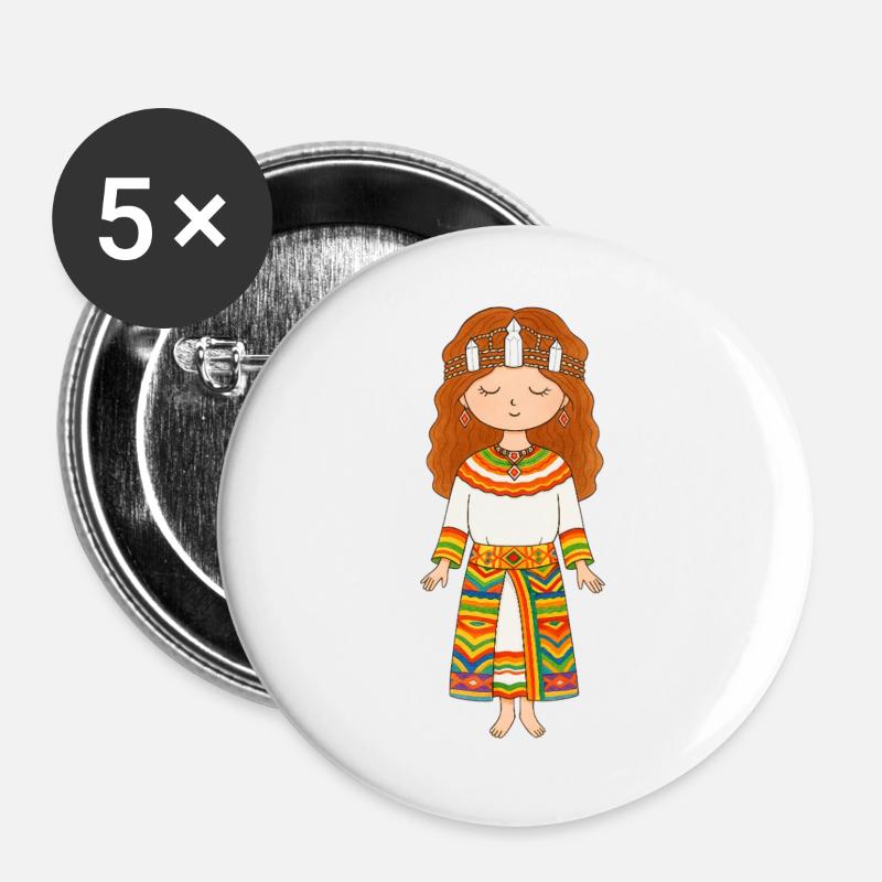 Kabylisch - Buttons groß 56 mm (5er Pack) - Weiß