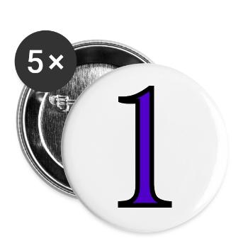 1. 1 year. 1st ANNIVERSARY. 1 YEAR ANNIVERSARY - Buttons large 2.2''/56 mm (5-pack) - white - Front