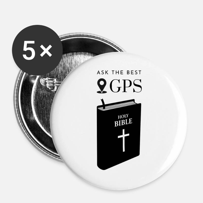The best navigation system is the Bible - Buttons large 2.2''/56 mm (5-pack) - white