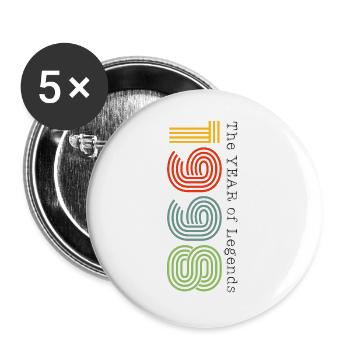 Millésime 1998 - Lot de 5 grands badges (56 mm) - blanc - Devant