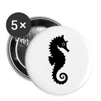 Cute Seahorse Silhouette - Buttons large 2.2''/56 mm (5-pack) - white - Front