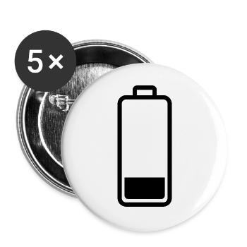 schwache Batterie - Buttons groß 56 mm (5er Pack) - Weiß - Vorne