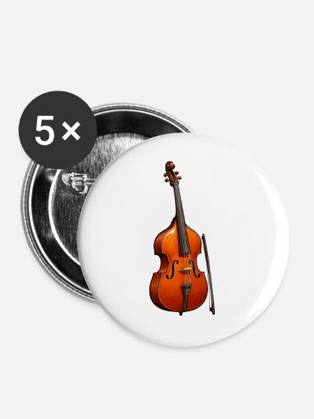 Geige in warmen Rottönen Muster - Buttons groß 56 mm (5er Pack) - Weiß