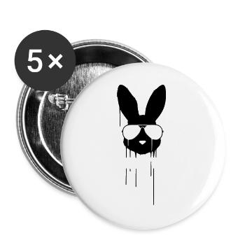 Lunettes de soleil Mauvais Lapin - Lot de 5 grands badges (56 mm) - blanc - Devant