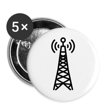 Radio Tower - Buttons large 2.2''/56 mm (5-pack) - white - Front