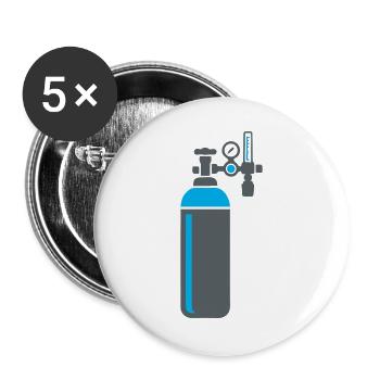 Gas Cylinder Welding Workshop - Buttons large 2.2''/56 mm (5-pack) - white - Front