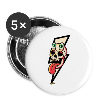 Éclatement de la langue de crâne néon - Lot de 5 grands badges (56 mm) - blanc - Devant