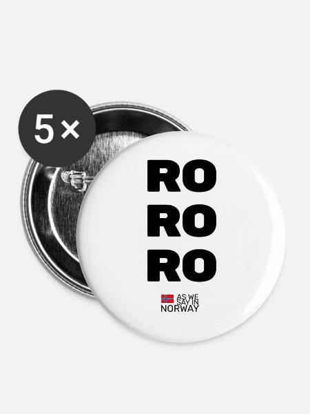 RO RO RO RO - Buttons groß 56 mm (5er Pack) - Weiß