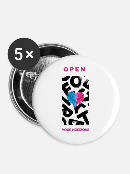 Open your Horizon - Buttons groß 56 mm (5er Pack) - Weiß