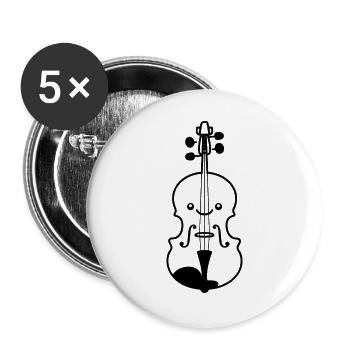 Fiddle Cartoon Style - Buttons large 2.2''/56 mm (5-pack) - white - Front