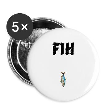 FIH Fish Meme-Design - Buttons groß 56 mm (5er Pack) - Weiß - Vorne