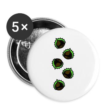 Kastanie Symbol - Buttons groß 56 mm (5er Pack) - Weiß - Vorne