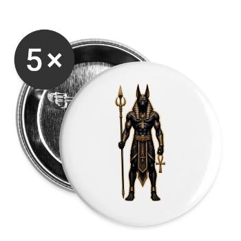 Anubis-Kriegspriester - Buttons groß 56 mm (5er Pack) - Weiß - Vorne