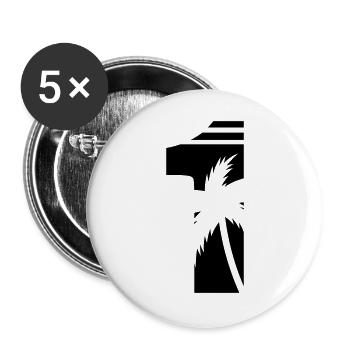 1_palmen - Buttons groß 56 mm (5er Pack) - Weiß - Vorne
