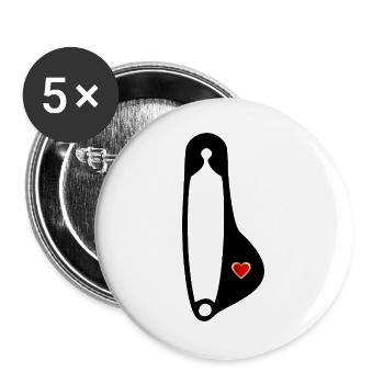 Sicherheitsnadel Näherin Schwangerschaft - Buttons groß 56 mm (5er Pack) - Weiß - Vorne