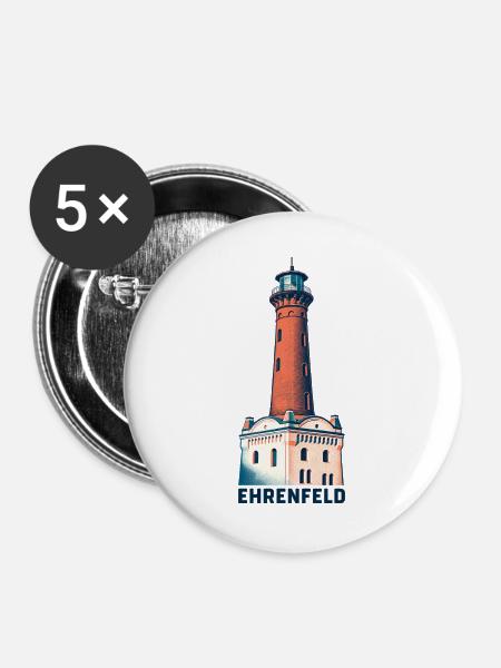 Ehrenfeld Heliosturm - Buttons groß 56 mm (5er Pack) - Weiß