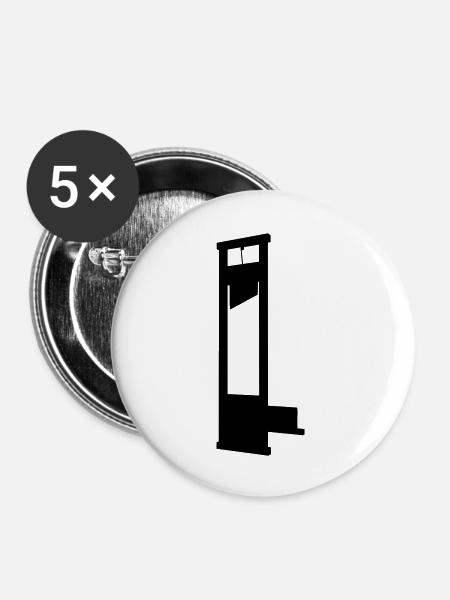 Fallbeil - Buttons groß 56 mm (5er Pack) - Weiß