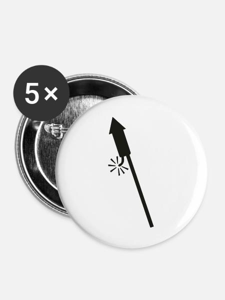 Rackete - Buttons groß 56 mm (5er Pack) - Weiß