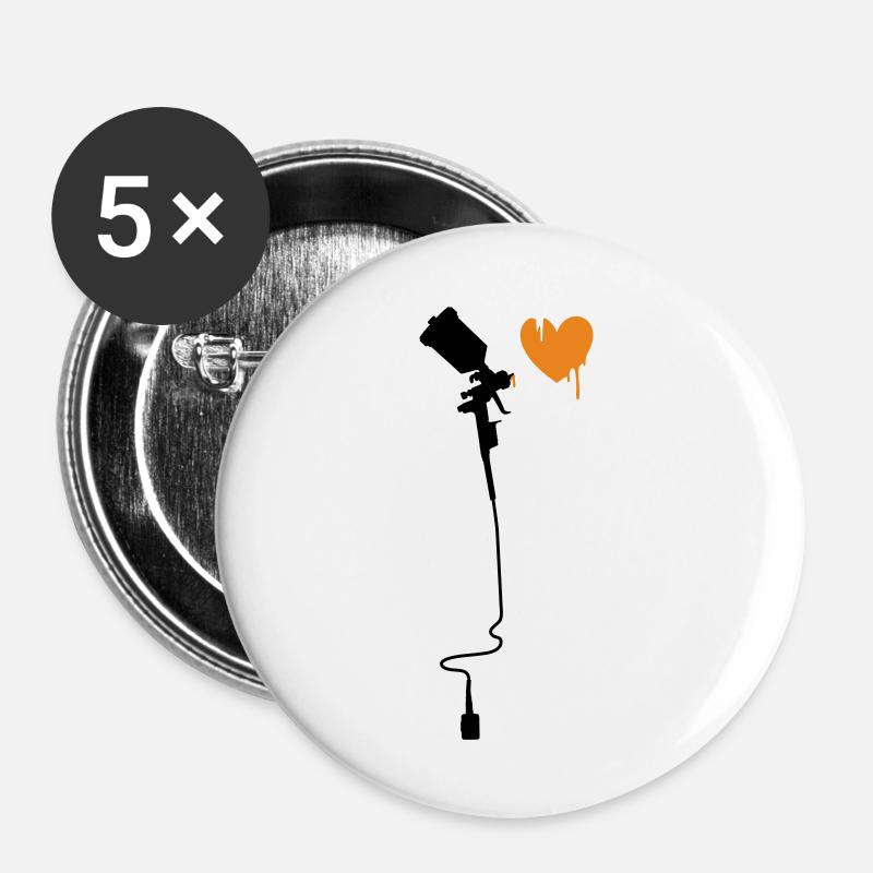 airbrushherz_2f - Buttons large 2.2''/56 mm (5-pack) - white
