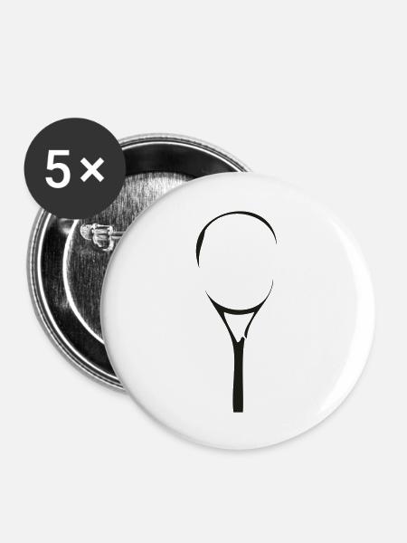 tennisschlaeger - Buttons groß 56 mm (5er Pack) - Weiß