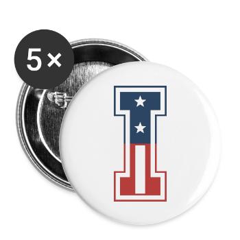 Letter I USA - Buttons large 2.2''/56 mm (5-pack) - white - Front
