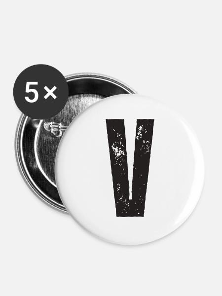 V - Buttons groß 56 mm (5er Pack) - Weiß