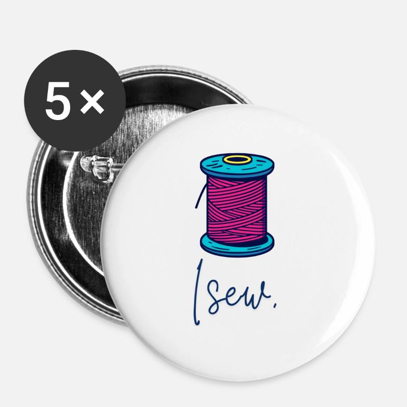 Sewing thread art motif - Buttons large 2.2''/56 mm (5-pack) - white