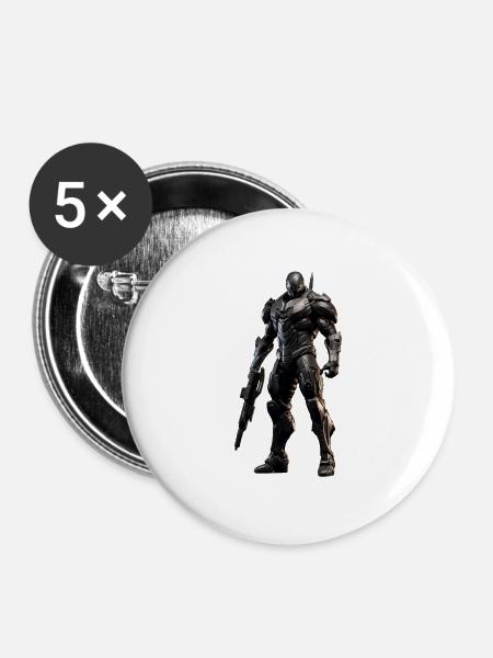 Futuristic Warrior - Buttons groß 56 mm (5er Pack) - Weiß