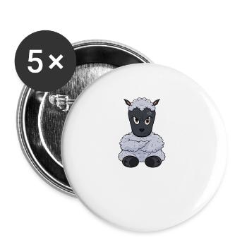 Nope Lamb I Drôle de mouton paresseux - Lot de 5 grands badges (56 mm) - blanc - Devant