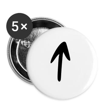 Arrow drawing sketch black - Buttons large 2.2''/56 mm (5-pack) - white - Front