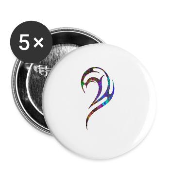 Tatouage gothique bleu marbré - Lot de 5 grands badges (56 mm) - blanc - Devant