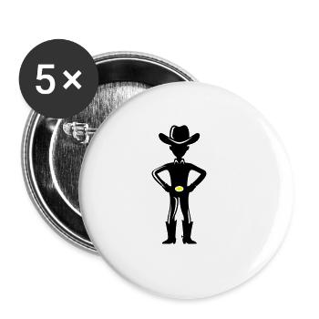 Cowboy - Buttons large 2.2''/56 mm (5-pack) - white - Front