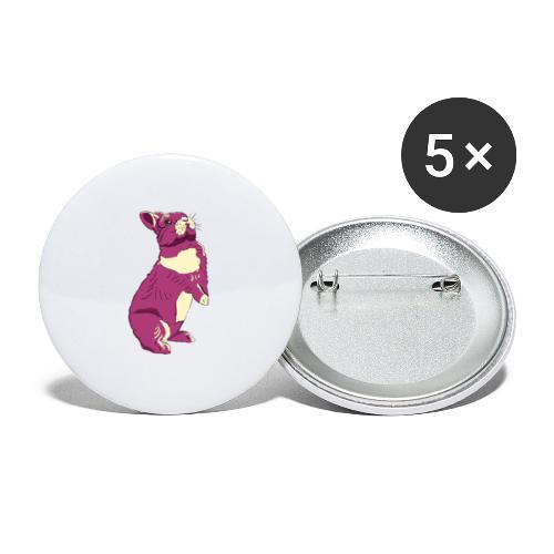 Kaninchen Hasen Häschen Bunny Zwergkaninchen - Buttons groß 56 mm (5er Pack)