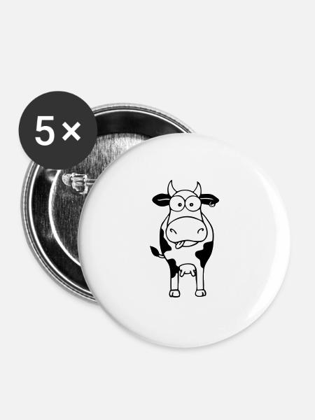 Cow white - Buttons large 2.2''/56 mm (5-pack) - white