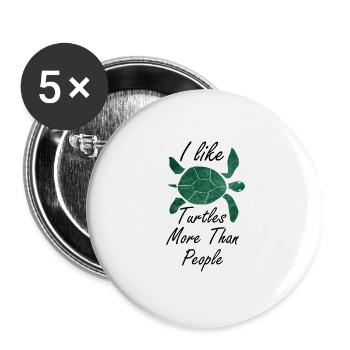 Turtles turtle - Buttons large 2.2''/56 mm (5-pack) - white - Front
