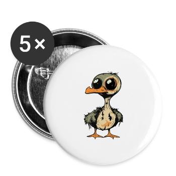 Gans Halloween Lustig Zombie - Buttons groß 56 mm (5er Pack) - Weiß - Vorne