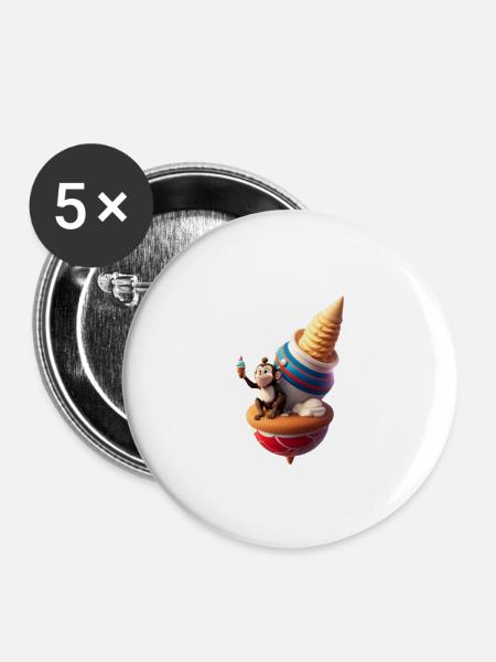 Galaktischer Eisaffe - Buttons groß 56 mm (5er Pack) - Weiß