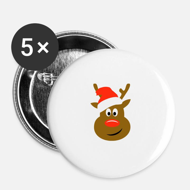 Christmas - Buttons large 2.2''/56 mm (5-pack) - white