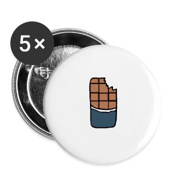 Schokolade - Buttons groß 56 mm (5er Pack) - Weiß - Vorne