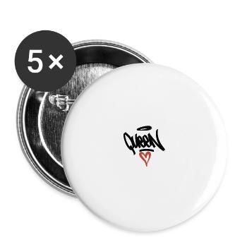 Queen Heart Graffiti - Buttons groß 56 mm (5er Pack) - Weiß - Vorne