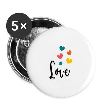 ICH HABE GERADE GEHEIRATET. Junggesellinnenabschied. HEILIGER VALENTINSTAG. PAAR. HERZ - Buttons groß 56 mm (5er Pack) - Weiß - Vorne